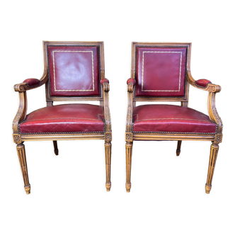 Paire de fauteuils style Louis XVI