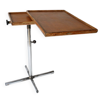 table à system François Caruelle en bois et metal 1950 1970