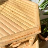 3 Vintage Bamboo Hexagonal Nesting Coffee Tables, 1970s