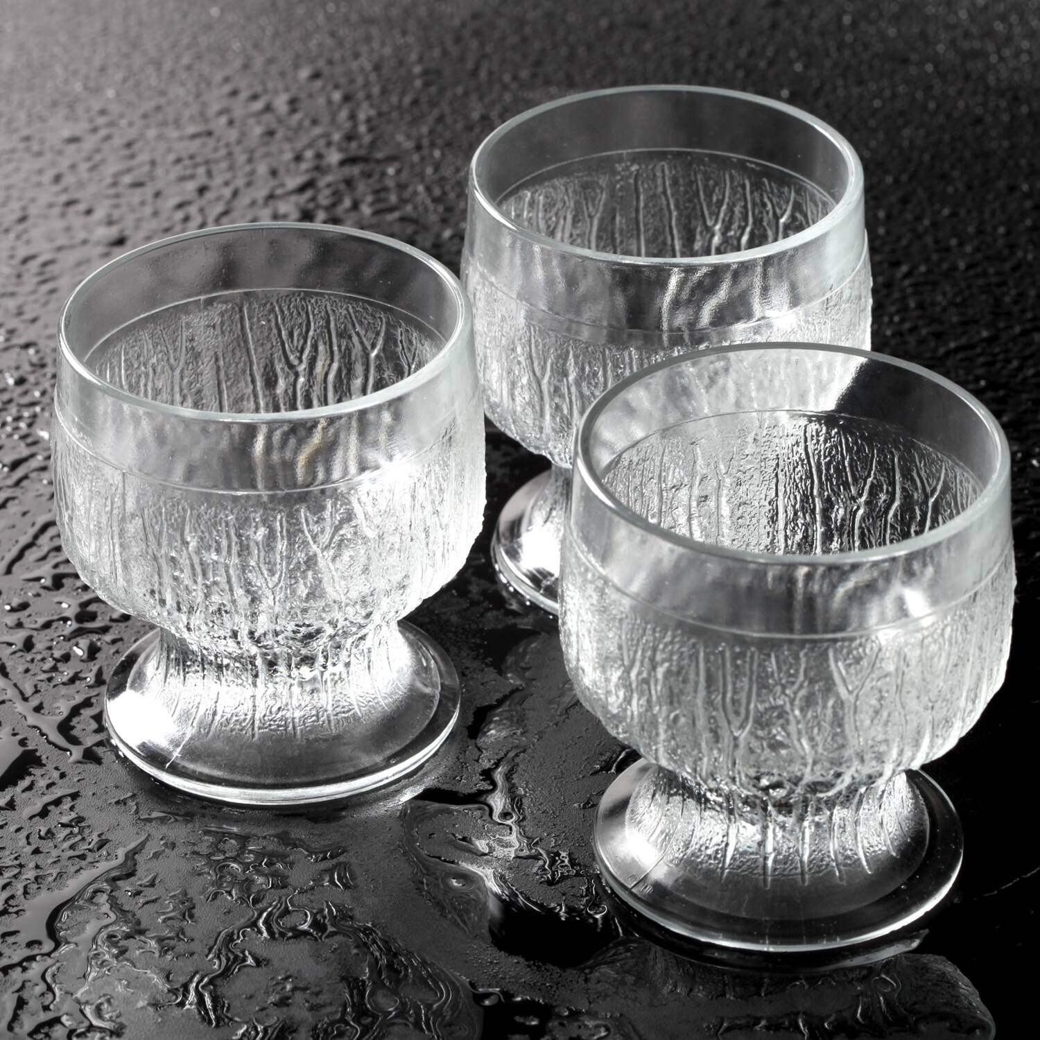 3 verres en cristal Crystalex par Ivo Rozsypal, République tchèque 1977