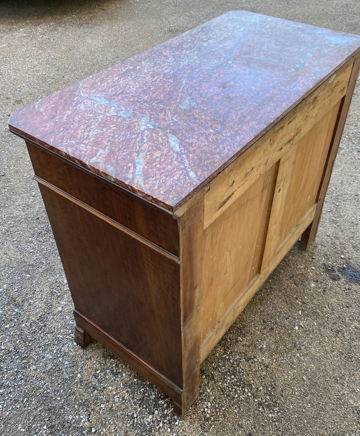 Antique Empire style chest of drawers with marble top