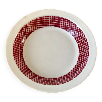 Plat creux badonviller à carreaux années 30