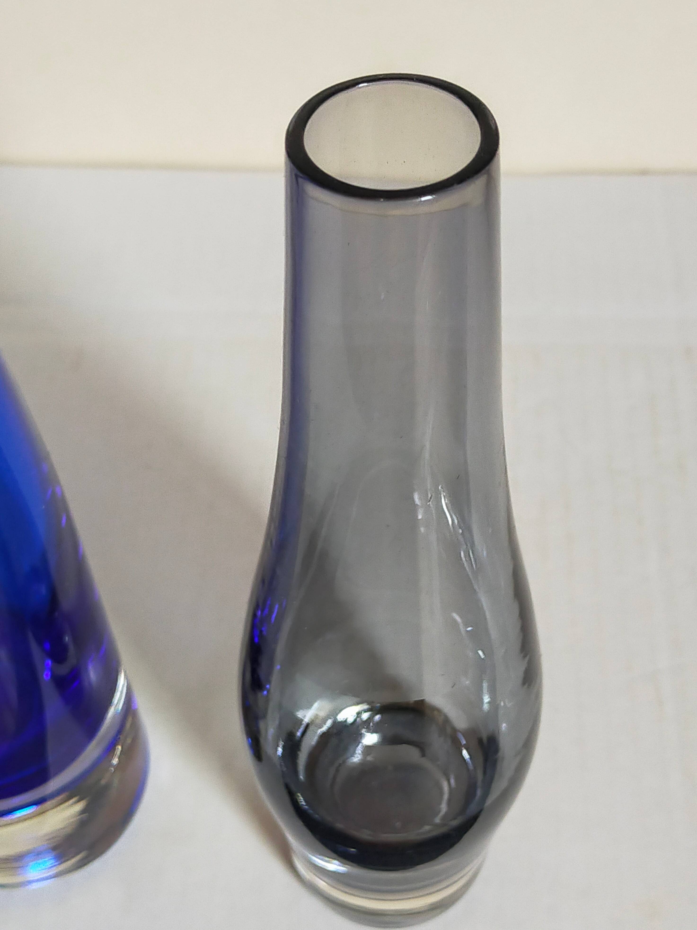 Duo of vintage glassblower soliflores