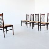 Helge Sibast set of six dining chairs in rosewood Denmark 1960