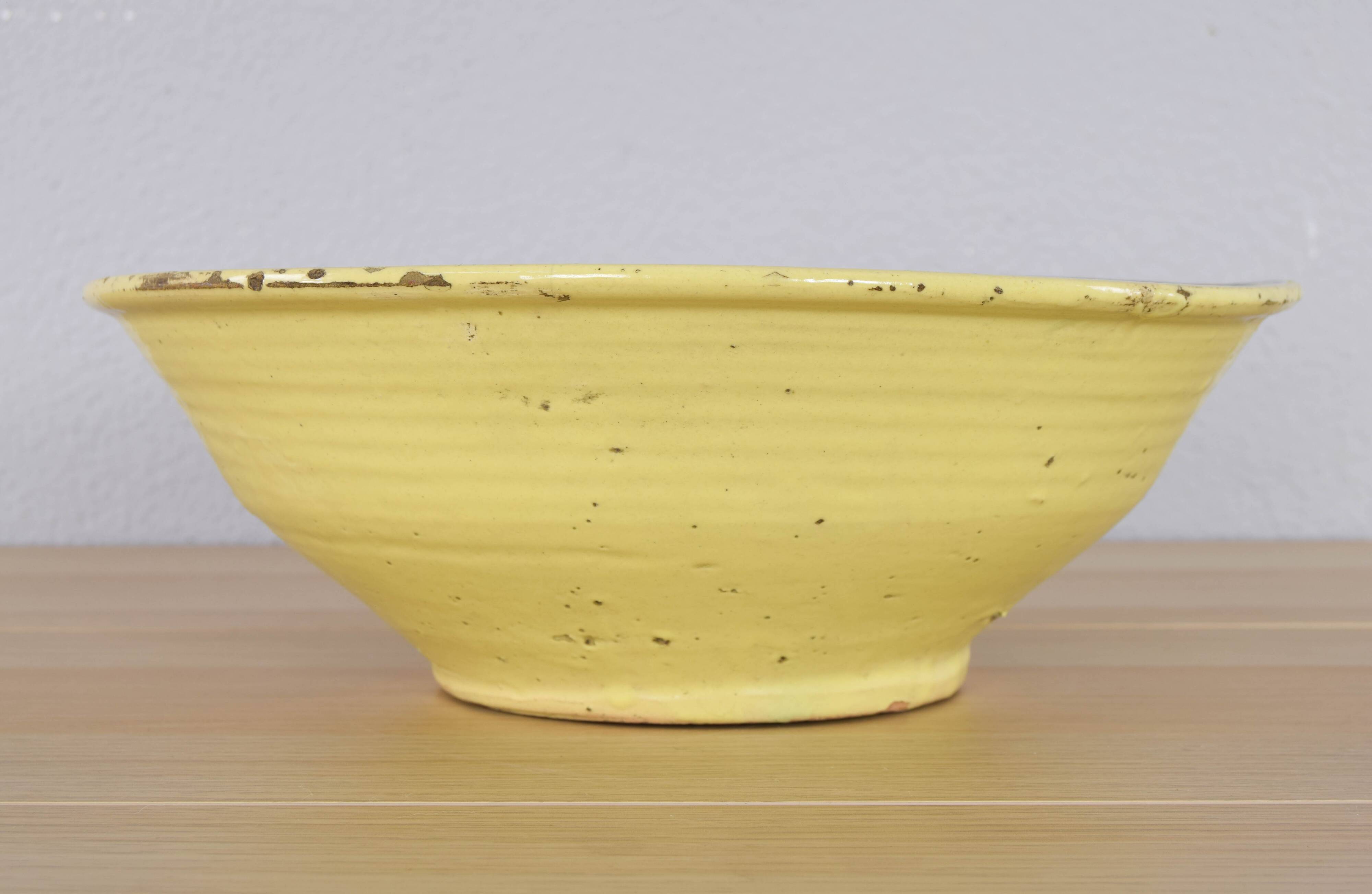 Antique Puente de Arzobispo Talavera Handmade Ceramic Glazed Lebrillo Bowl