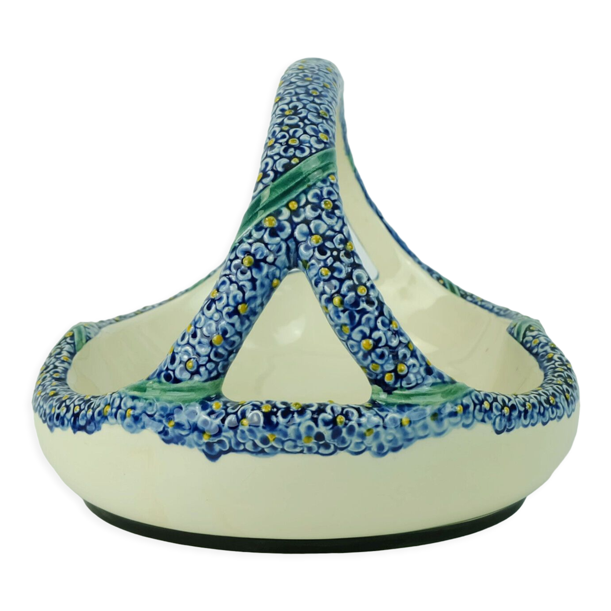 Majolika karlsruhe bowl ceramic basket art nouveau w.süs