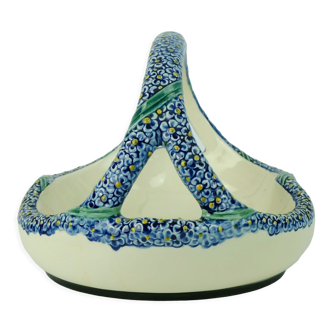 Majolika karlsruhe bowl ceramic basket art nouveau w.süs