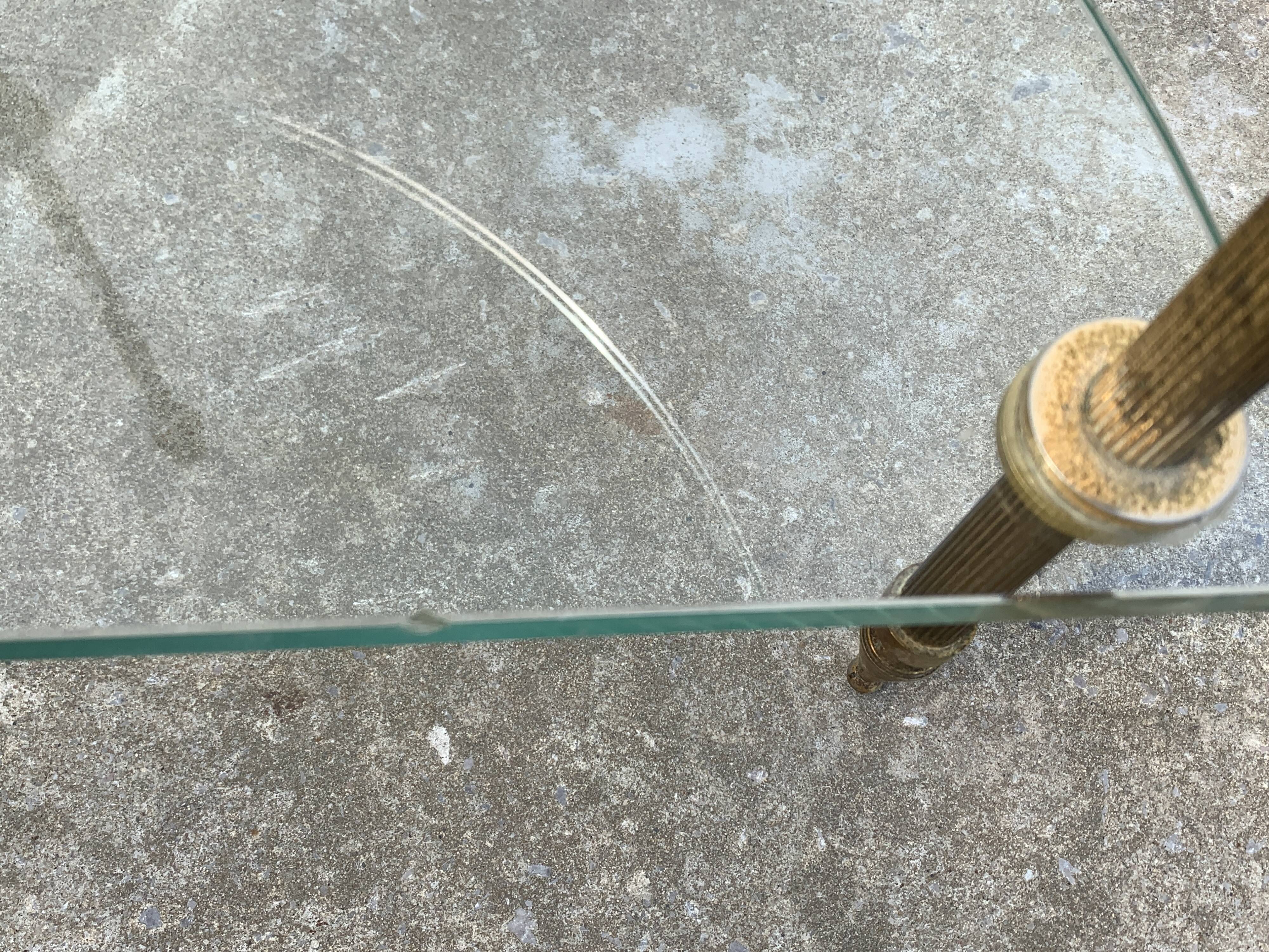 Neoclassical corner or corner seat, 3 levels in white tempered glass