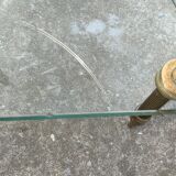 Neoclassical corner or corner seat, 3 levels in white tempered glass