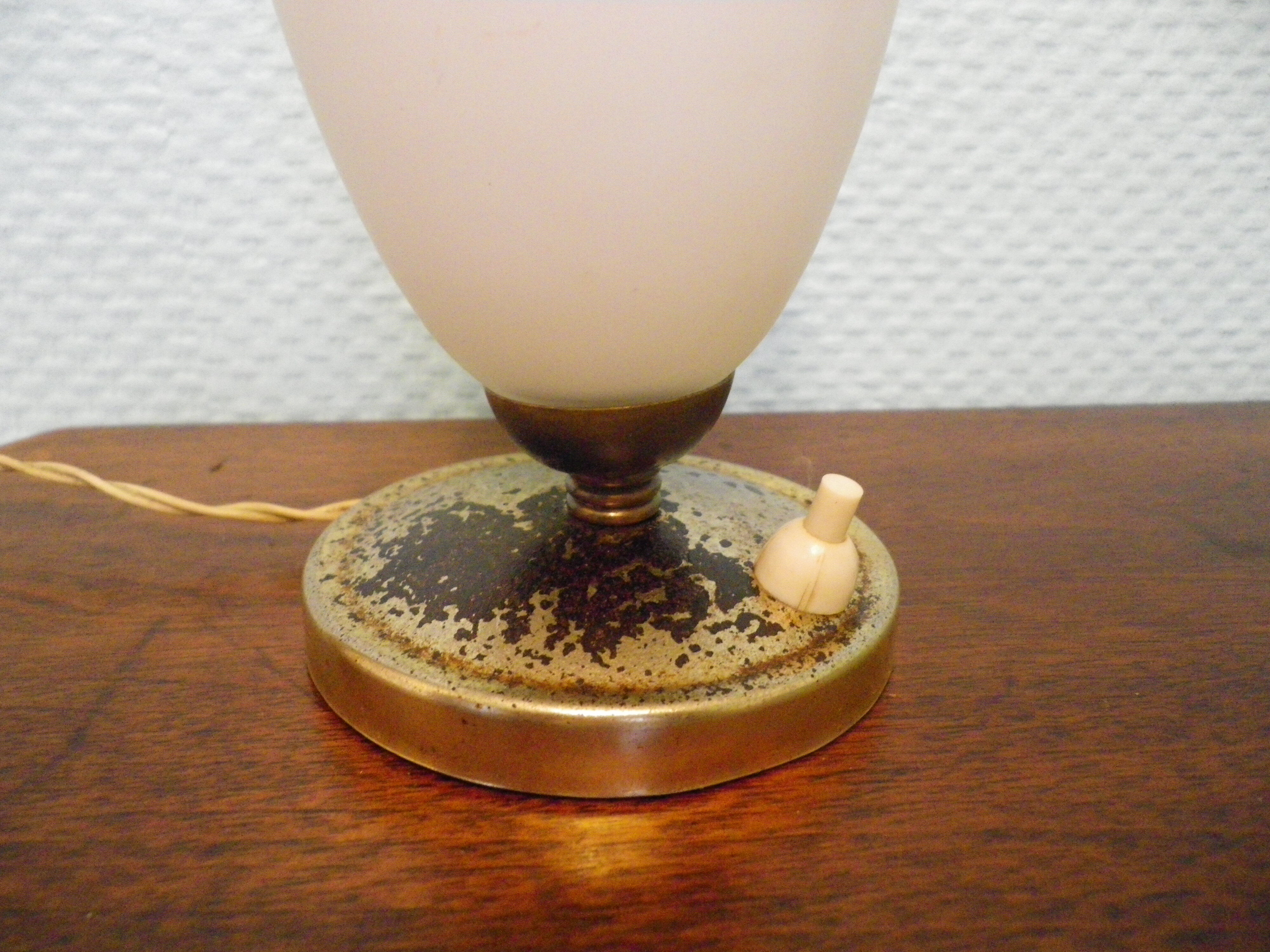 Old table lamp, patina look, 40s/50s