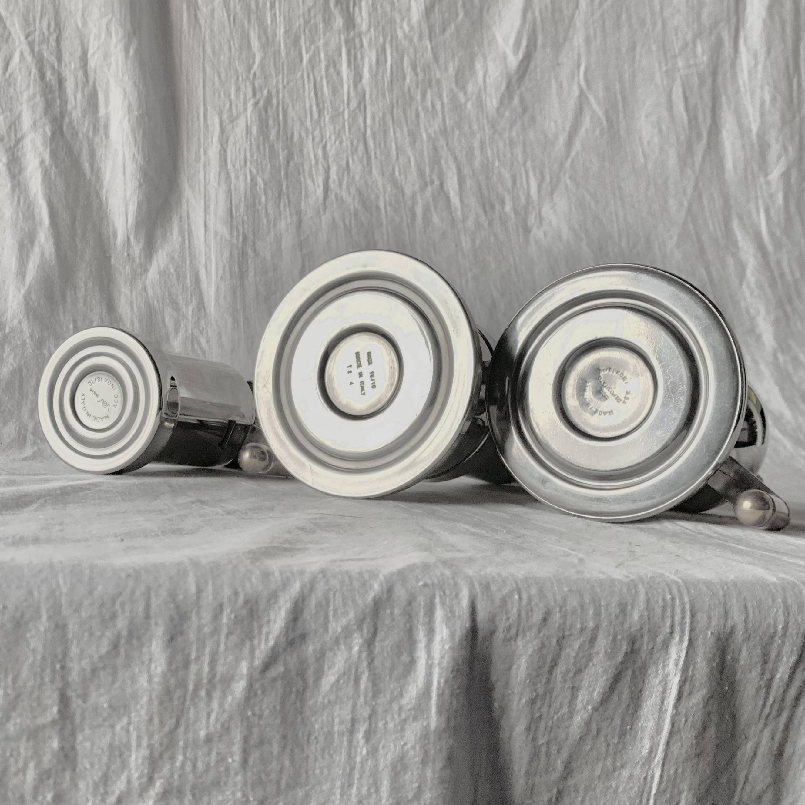 Kontessa VEV Vigano 4-cup Italian coffee maker with sugar bowl and milk jug - 18/10 stainless steel