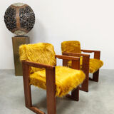 Italian vintage dining chairs 'Fluffy' Tobia & Afra Scarpa