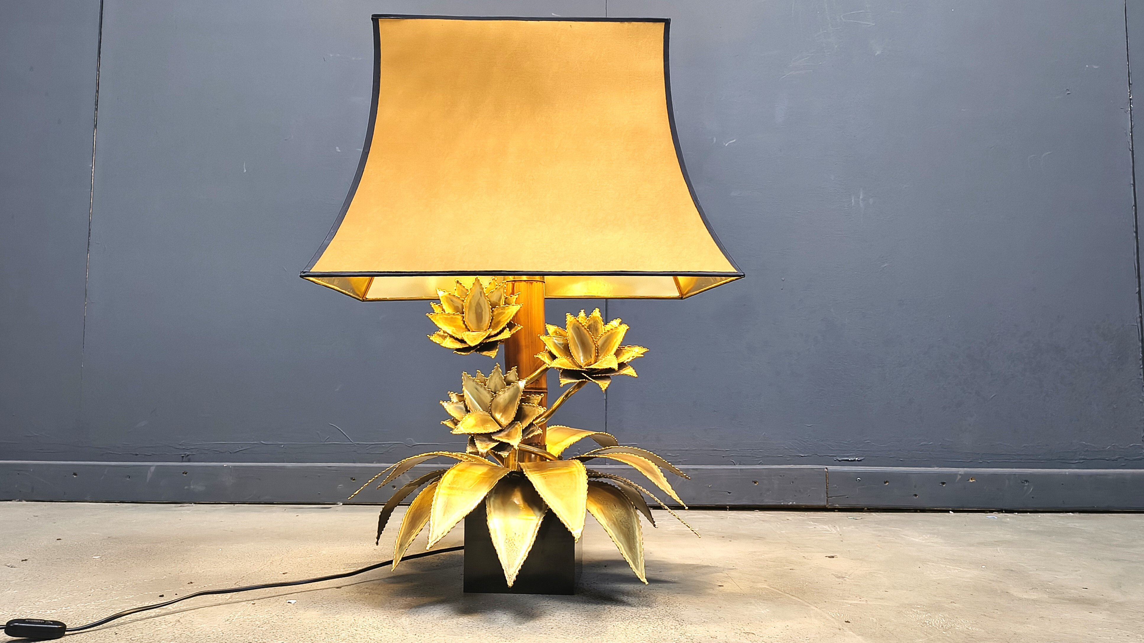 Maison Jansen floral table lamp, 1970s