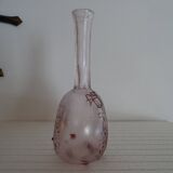 Vase gourde pâte de verre dégagé à l'acide signé bendor