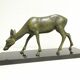 élégante Statue Art Déco Biche Régule patine verte