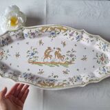 Large oval earthenware dish from Martres Tolosane, “Moustiers” model