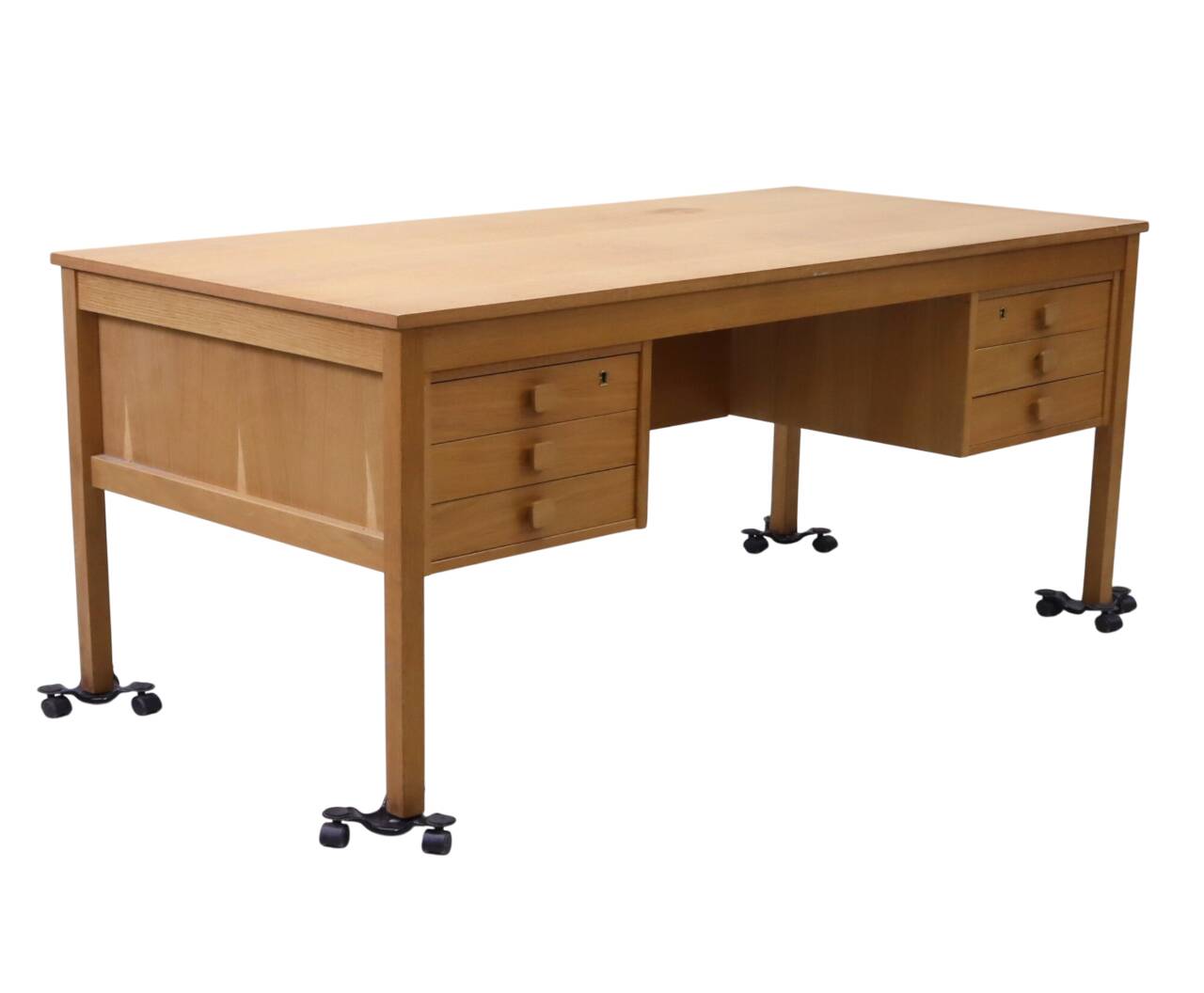 Scandinavian Double-Faced Oak Desk from the 1960s, Sweden