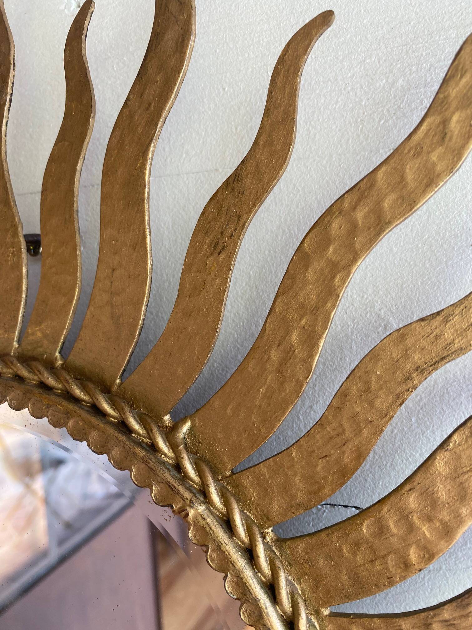 Golden sun mirror 50cm from the 70s.