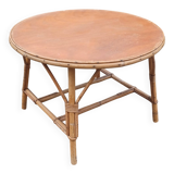 Vintage coffee table in bamboo and rattan.
