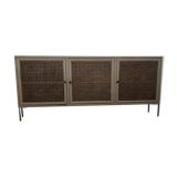 White wooden sideboard and canning