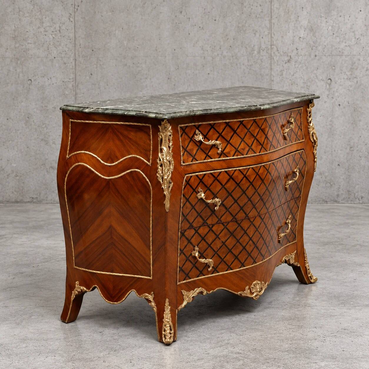 Louis XV-style chest of drawers by Fine Art & Co / 1970s