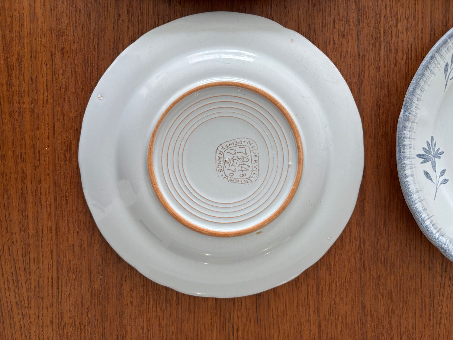 Set of 4 hand-painted dessert plates from Niderviller – Earthenware v