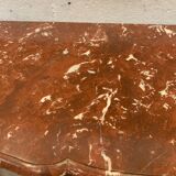 Fireplace three shells louis XV style in royal red marble XIX century