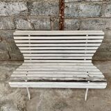 Old vintage garden bench with 2 wooden place, 1950s