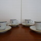 Service café porcelaine Bernardaud Limoges modèle dauphin- B & Cie- 4 pers