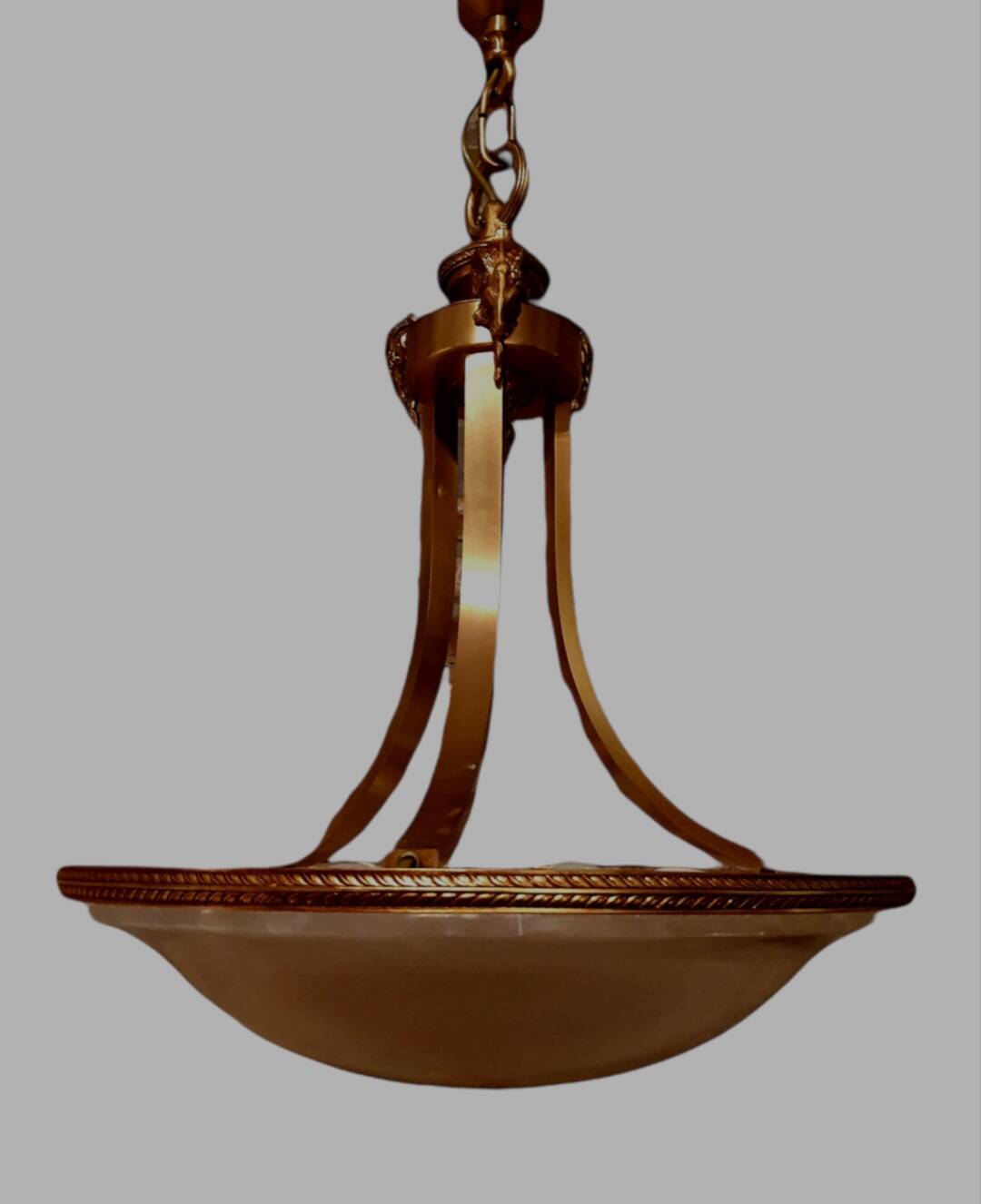 Lampe à suspension en albâtre bronze Mariner Royal Heritage 18694