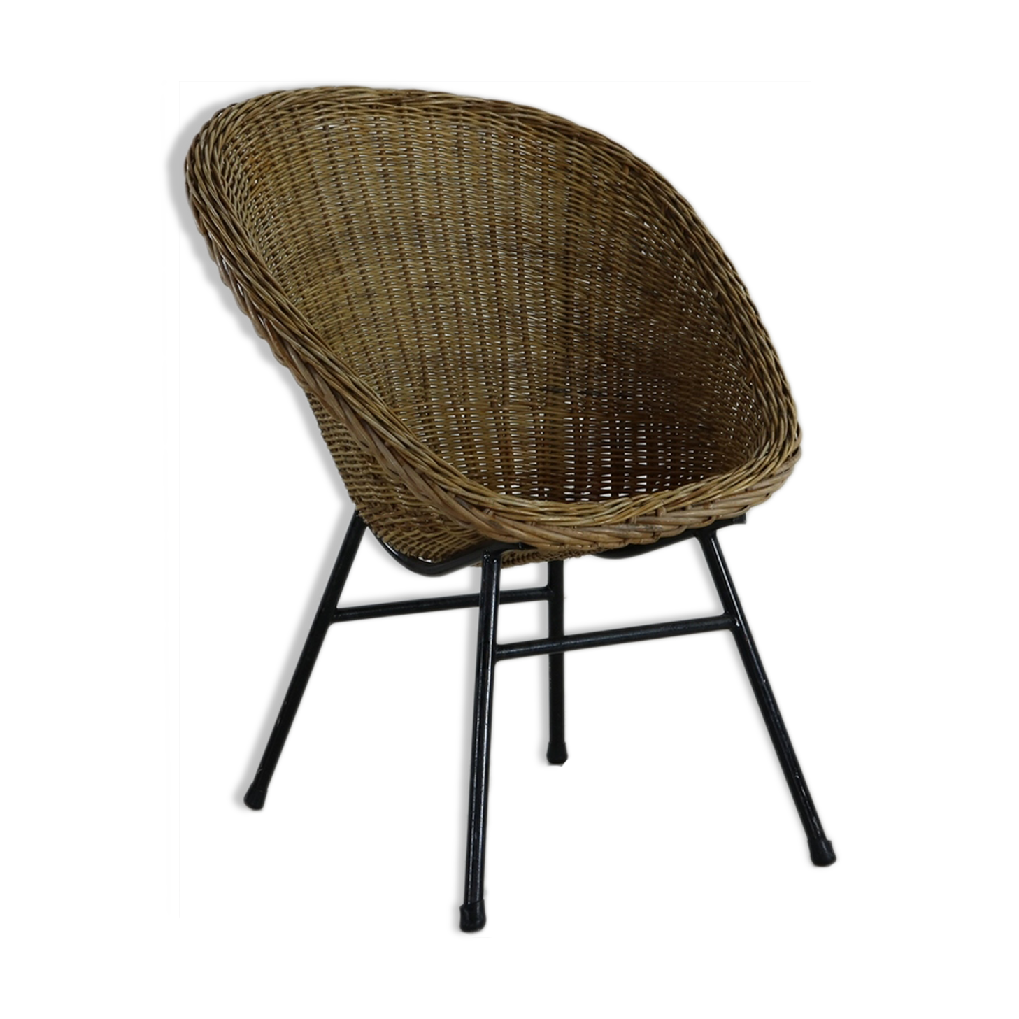 Sixties rattan easy chair by Dirk van Sliedregt