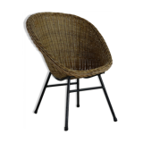 Sixties rattan easy chair by Dirk van Sliedregt