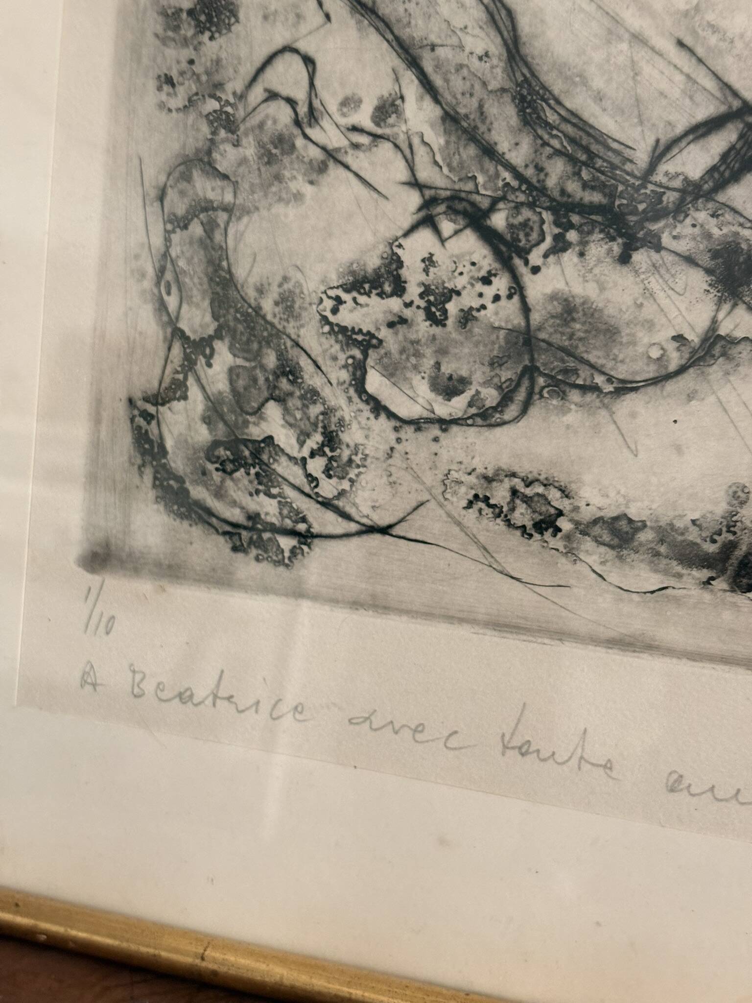 Etching Abstract Gravure Jean Tsamis Signed Numbered 1/10