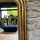 Louis-Philippe mirror gilded with gold leaf, 110.5cm/86cm trumeau