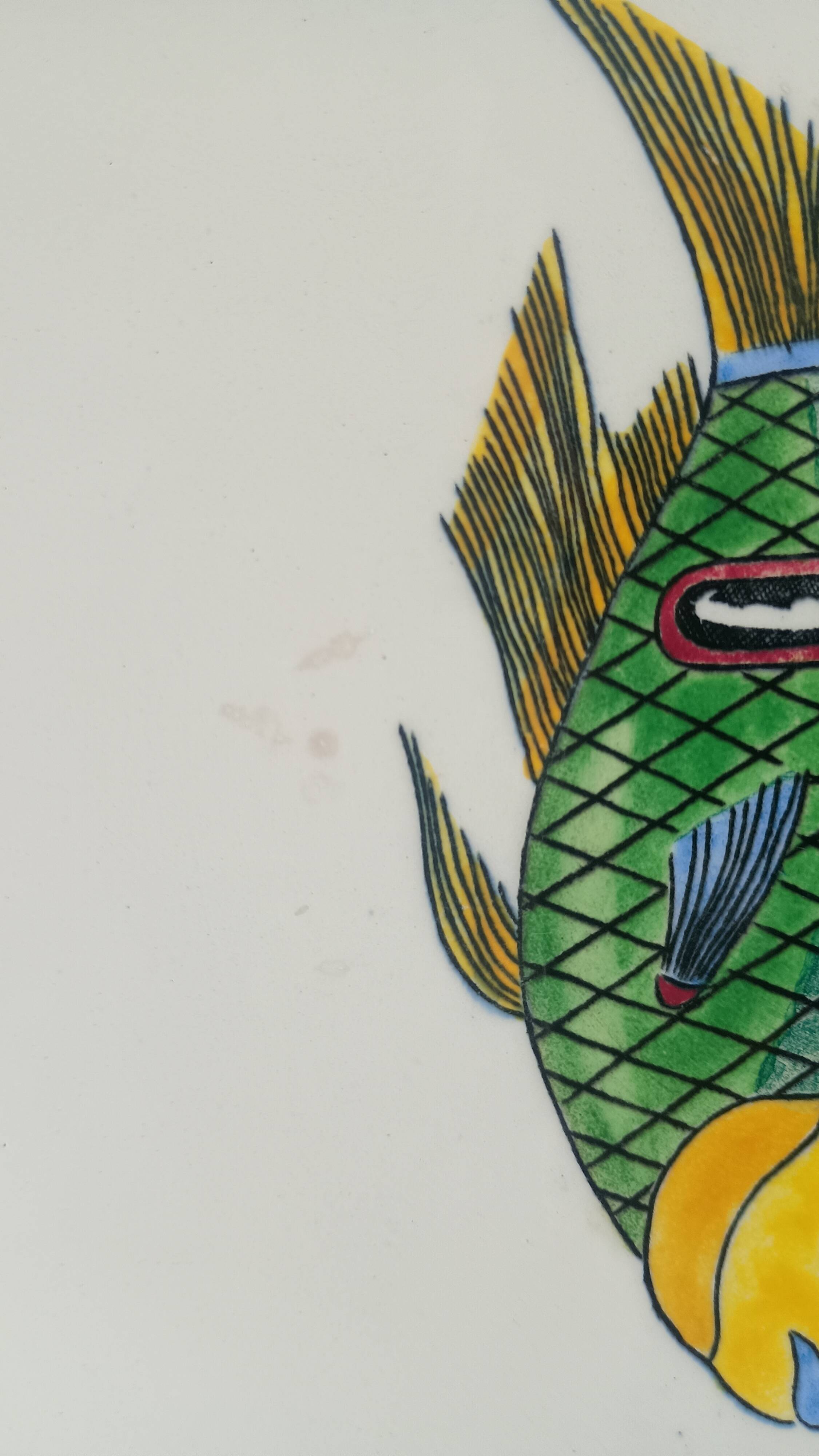 Gien plate "Halong Bay" – fish design – vintage