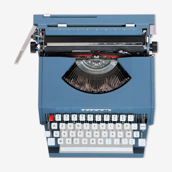 Machine à écrire Antares LISA 85 bleue 1960