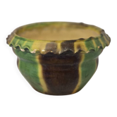 Old flower pot planter glazed terracotta cache pot