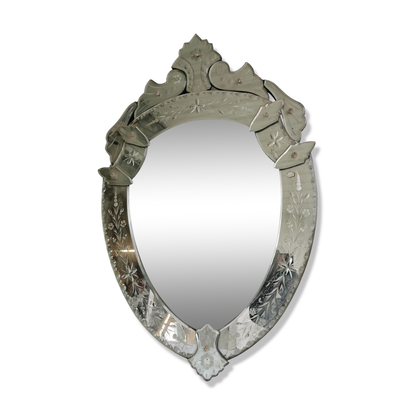 Venetian mirror mid-XXth beveled ice