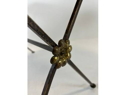 Modernist nesting tables in metal and black glass, 1950s.