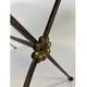 Modernist nesting tables in metal and black glass, 1950s.