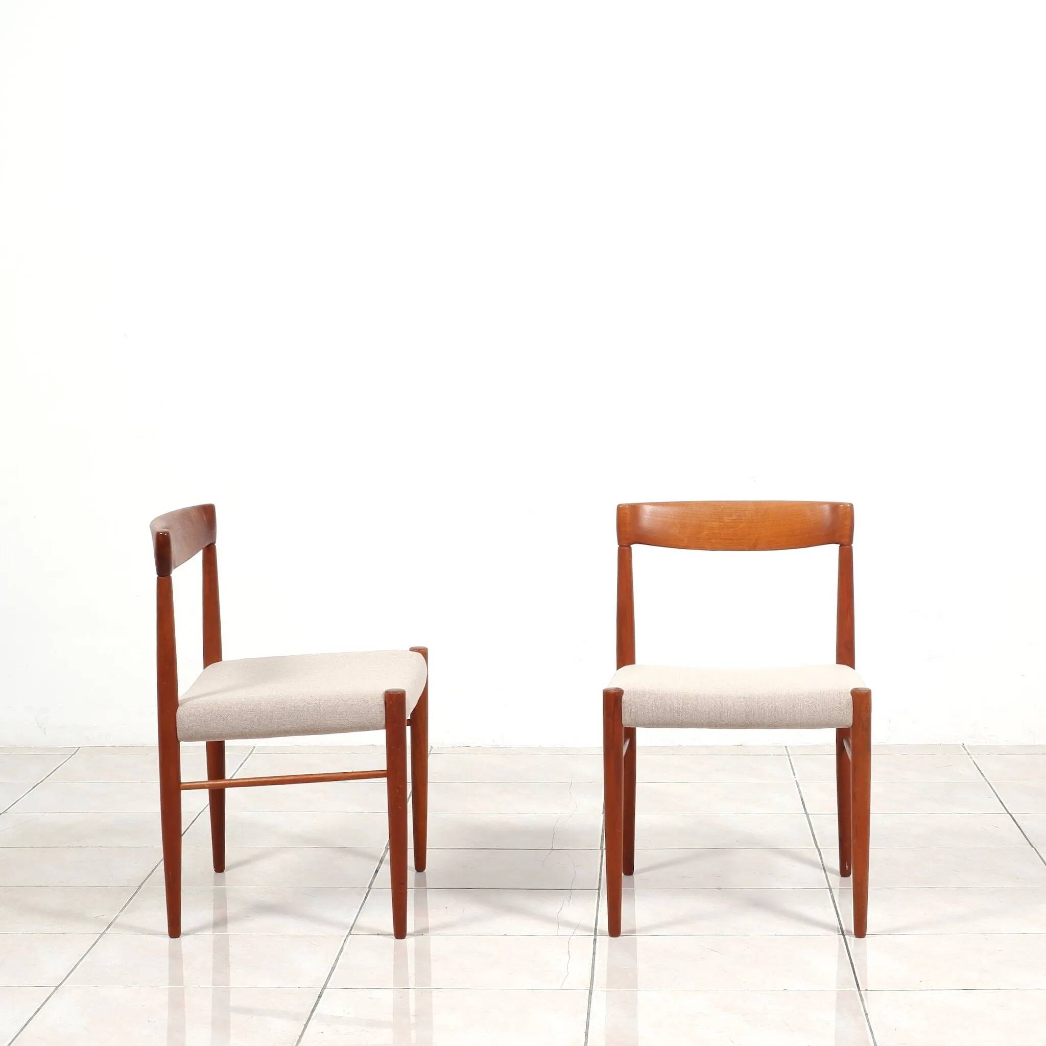 2 chaises de salle à manger en teck par HW Klein pour Bramin Mobler