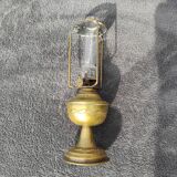 Oil lamp with its hat with 3 cabochons and its fringes in beads