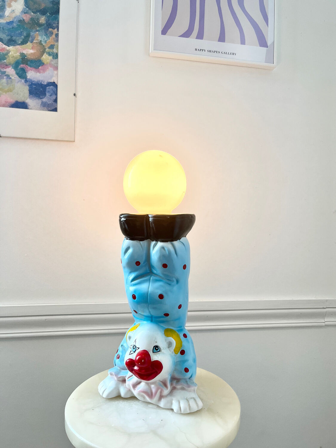 Lampe céramique clown vintage