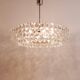 Grand chandelier Bakalowits in nickel and glass with diamond-shaped crystals, 1960s.