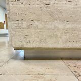 Square travertine coffee table - 1980s