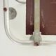 Old aluminum coat holder with mirror, 5 patères and a hat holder. Year 50