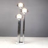 Space age chromed and glass floor lamp, 1970s