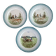 3 plates Saint Amand child scene