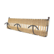 Wall coat rack 3 hooks in iron and woven wicker
