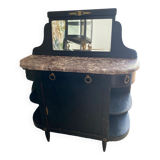 Meuble ancien en merisier dessus marbre.